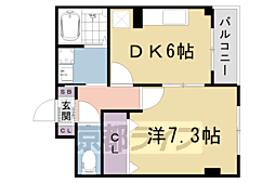 阪急京都本線 西院駅 徒歩10分の賃貸マンション 2階1DKの間取り