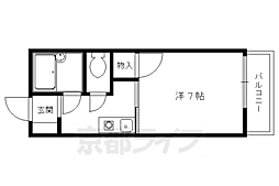 京阪本線 神宮丸太町駅 徒歩20分の賃貸アパート 1階1Kの間取り
