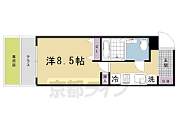 ＡＲＴＩＳＴＡ御所西ドゥーエ 1階1Kの間取り