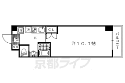 アネックス紫野 5階1Kの間取り