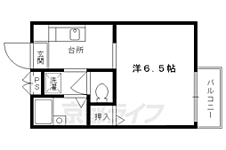 京都市営烏丸線 松ヶ崎駅 徒歩14分の賃貸アパート 1階1Kの間取り