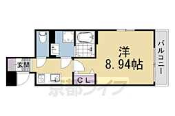 叡山電鉄叡山本線 茶山・京都芸術大学駅 徒歩5分の賃貸マンション 3階1Kの間取り