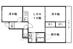 京都市営烏丸線 北大路駅 徒歩23分の賃貸マンション 5階3LDKの間取り