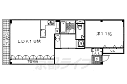 明治館　北大路 3階1LDKの間取り