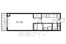叡山電鉄叡山本線 一乗寺駅 徒歩1分の賃貸マンション 3階1Kの間取り