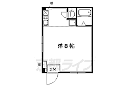 京阪本線 出町柳駅 徒歩14分の賃貸アパート 1階1Kの間取り