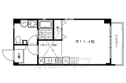 ランブラス御所西 1Kの間取図画像