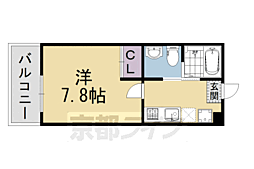 グランメゾン梅小路 1Kの間取図画像