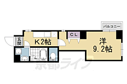 ビレイユ真英烏丸五条 1Kの間取図画像