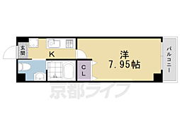 ディアネス西院 1Kの間取図画像