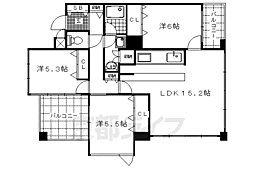シンフォニー嵯峨嵐山 3LDKの間取図画像