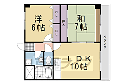 グランドール桂川畔 2LDKの間取図画像