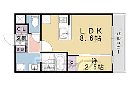 ESTRUTHKYOTOII 1LDKの間取図画像