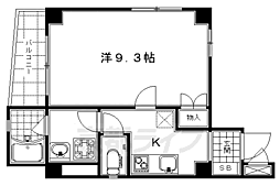 レドモンド烏丸 1Kの間取図画像