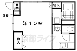 ハイツかも 1Kの間取図画像