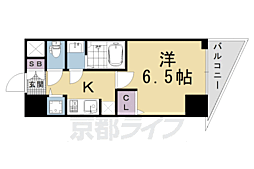 エスライズ京都河原町 1Kの間取図画像