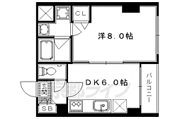 アフィシオン堀川 1DKの間取図画像