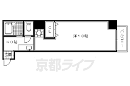 グランデュール真月 1Kの間取図画像