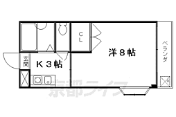 Mirei紫野 1Kの間取図画像