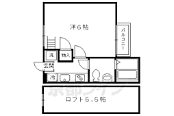 ロフティ同志社北 1Kの間取図画像