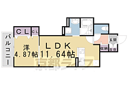 Piso丹波口 1LDKの間取図画像