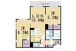 シャーメゾンくらがり坂 2LDKの間取図画像
