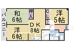 ルミエール西京極 3DKの間取図画像