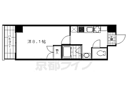 マインズ・コム四条大宮 1Kの間取図画像
