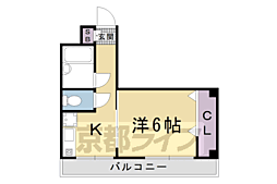 ロマネスク京都丹波口 1Kの間取図画像