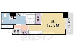 アクティ綾小路 ワンルームの間取図画像