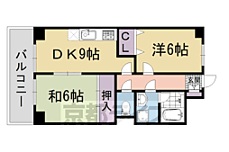 ダイアモンテ七条 2DKの間取図画像