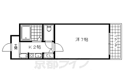 パラドール西院パート3 1Kの間取図画像