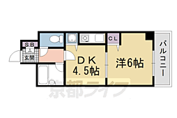 ライオンズマンション五条大宮第2 1DKの間取図画像