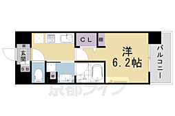 ASVER京都四条西院 1Kの間取図画像