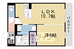 ヴィダ西京極 1LDKの間取図画像