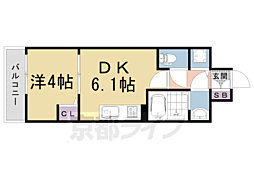 アスヴェル京都太秦 1DKの間取図画像