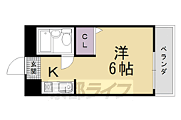 KINDEN 1Kの間取図画像