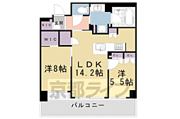 パラドール御所西グランデ 2LDKの間取図画像
