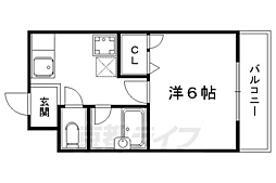 ドリアード下鴨 1Kの間取図画像