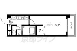 鹿苑 1Kの間取図画像