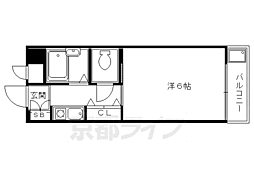 ロマネスク京都丹波口 1Kの間取図画像