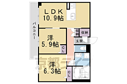 S・Rシャーメゾン 2LDKの間取図画像