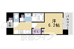 ASVER京都四条西院 1Kの間取図画像