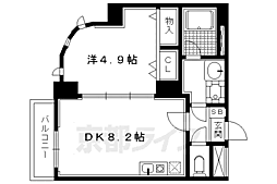 プラザ堀川寺之内 1DKの間取図画像