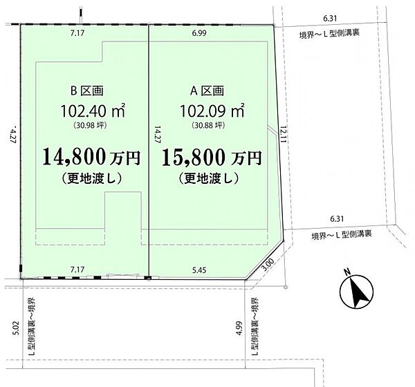 区画図(対象不動産はA区画です)