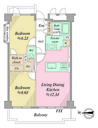 日神パレステージ大倉山 2LDKの間取図画像