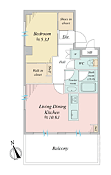 ワコーレ新川崎 1LDKの間取図画像