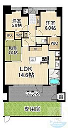 エイルマンション伊都の杜 1階3LDKの間取り
