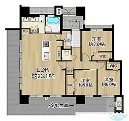 エイルマンション名島駅前 3LDKの間取図画像