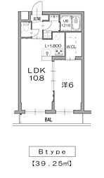 エーベル音戸山 2階1LDKの間取り